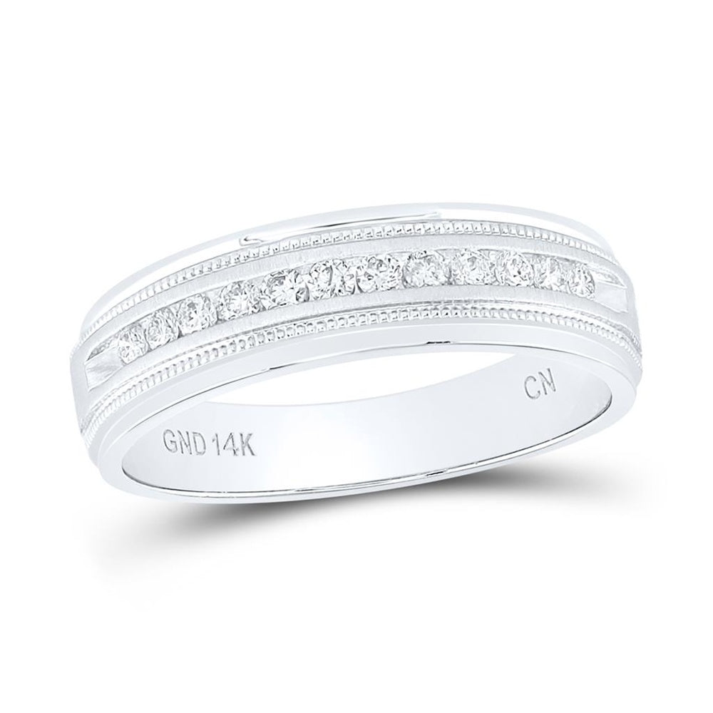 14K White Gold Round Diamond Bridal Ring - 1/4 Carat Total Diamond Weight