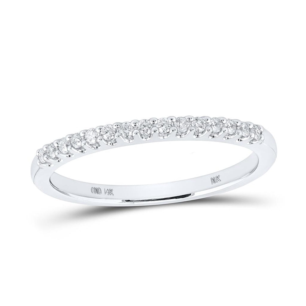 14K White Gold Round Diamond Bridal Ring - 1/6 Carat Total Diamond Weight