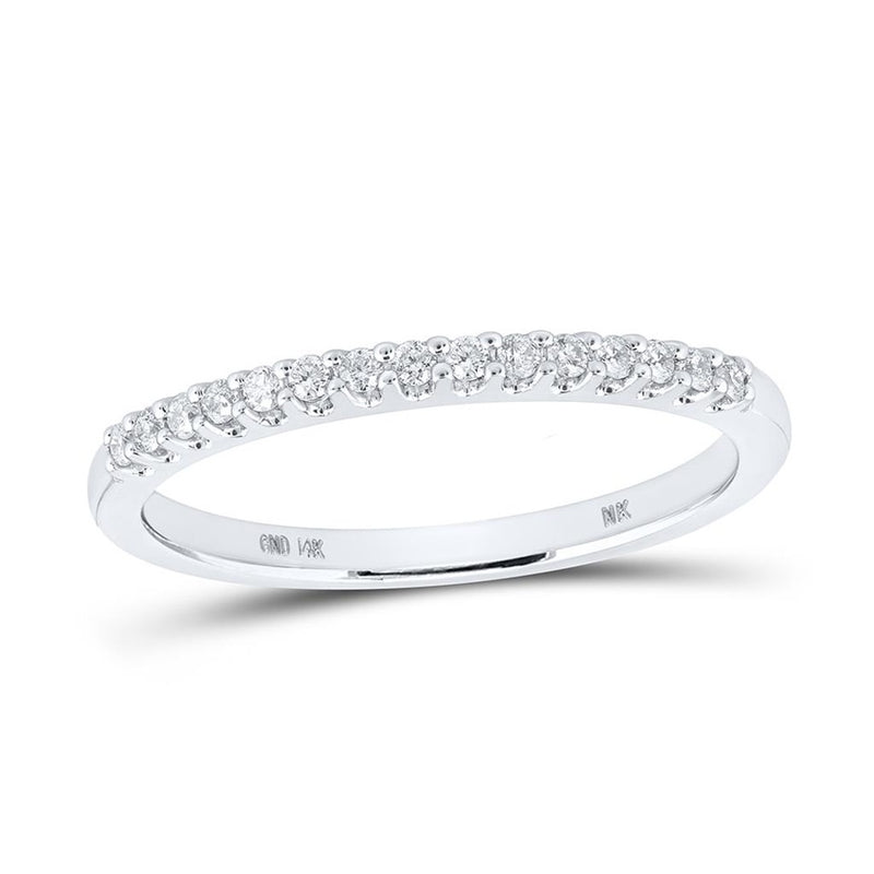14K White Gold Round Diamond Bridal Ring - 1/6 Carat Total Diamond Weight
