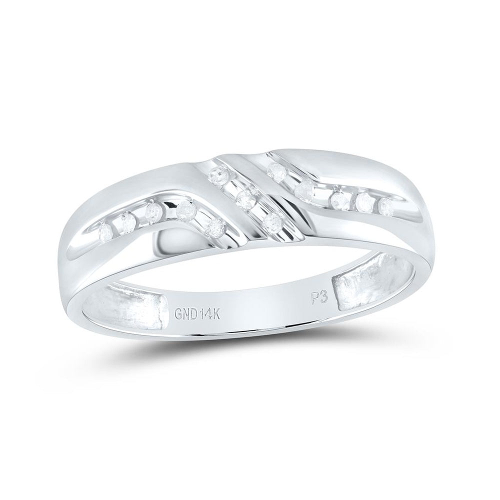 14K White Gold Round Diamond Bridal Ring - 1/8 Carat Total Diamond Weight