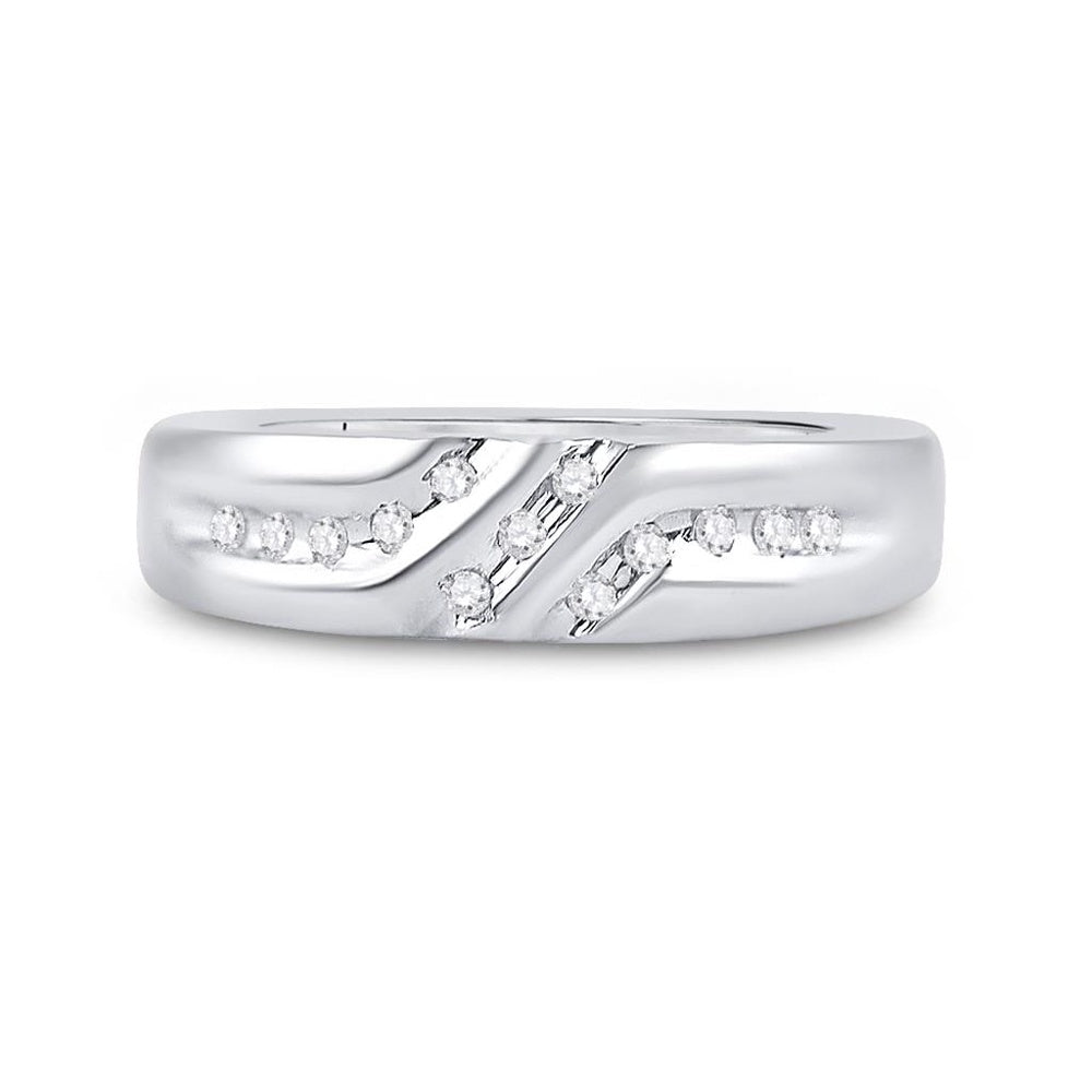 14K White Gold Round Diamond Bridal Ring - 1/8 Carat Total Diamond Weight