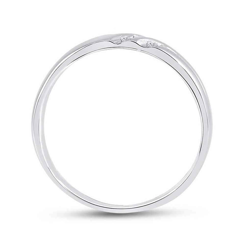 14K White Gold Round Diamond Bridal Ring - 1/8 Carat Total Diamond Weight