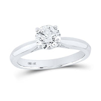14K White Gold Round Diamond Bridal Ring - 1 Carat Total Diamond Weight
