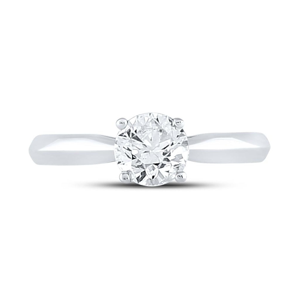 14K White Gold Round Diamond Bridal Ring - 1 Carat Total Diamond Weight