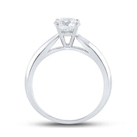 14K White Gold Round Diamond Bridal Ring - 1 Carat Total Diamond Weight