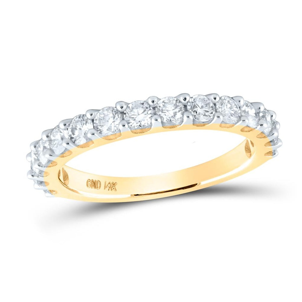 14K White Gold Round Diamond Bridal Ring - 1 Carat Total Diamond Weight