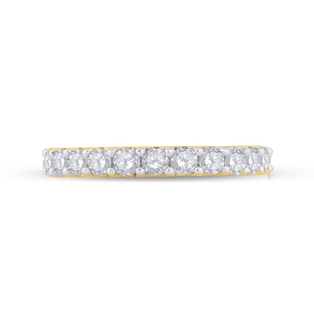 14K White Gold Round Diamond Bridal Ring - 1 Carat Total Diamond Weight