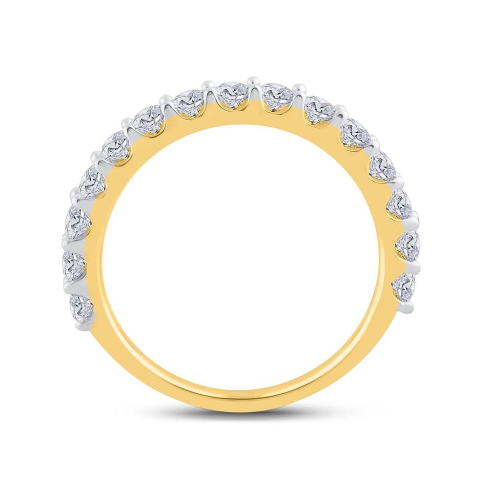 14K White Gold Round Diamond Bridal Ring - 1 Carat Total Diamond Weight