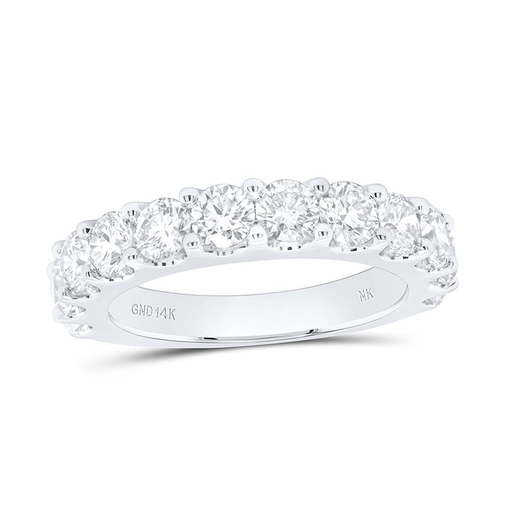 14K White Gold Round Diamond Bridal Ring - 2 Carat Total Diamond Weight