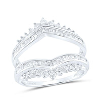14K White Gold Round Diamond Bridal Ring - 3/4 Carat Total Diamond Weight