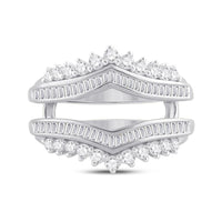 14K White Gold Round Diamond Bridal Ring - 3/4 Carat Total Diamond Weight