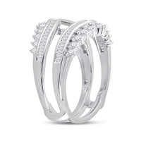 14K White Gold Round Diamond Bridal Ring - 3/4 Carat Total Diamond Weight