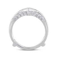 14K White Gold Round Diamond Bridal Ring - 3/4 Carat Total Diamond Weight