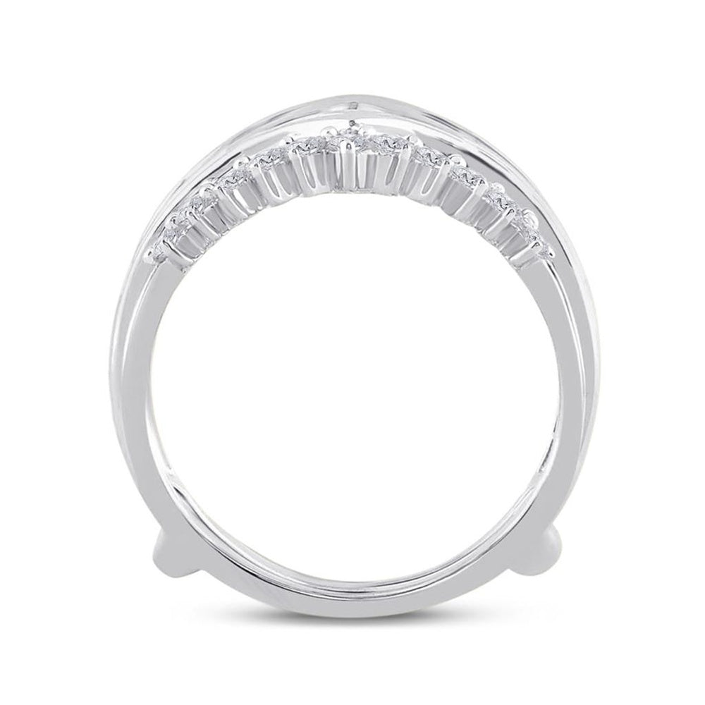 14K White Gold Round Diamond Bridal Ring - 3/4 Carat Total Diamond Weight