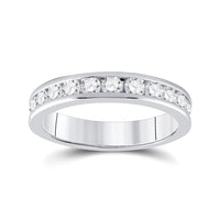 14K White Gold Round Diamond Bridal Ring - 3/4 Carat Total Diamond Weight