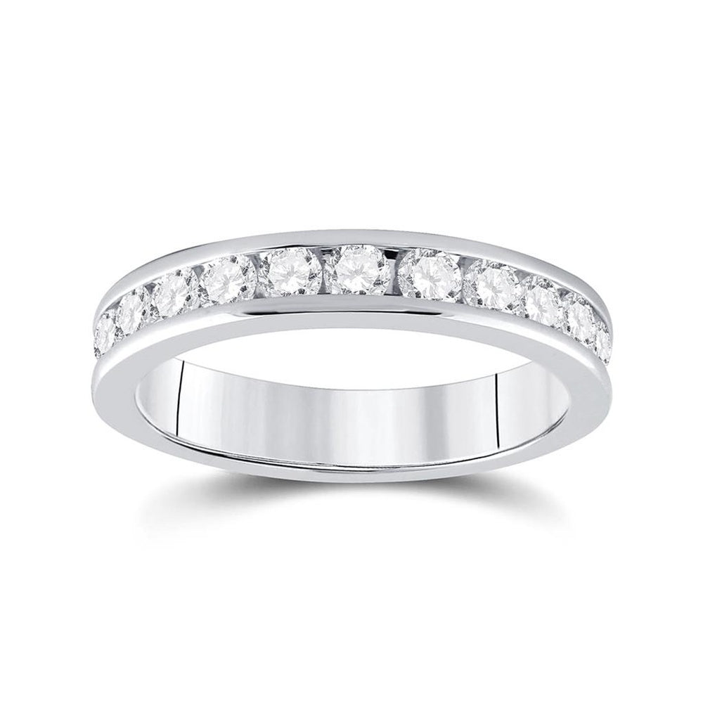 14K White Gold Round Diamond Bridal Ring - 3/4 Carat Total Diamond Weight