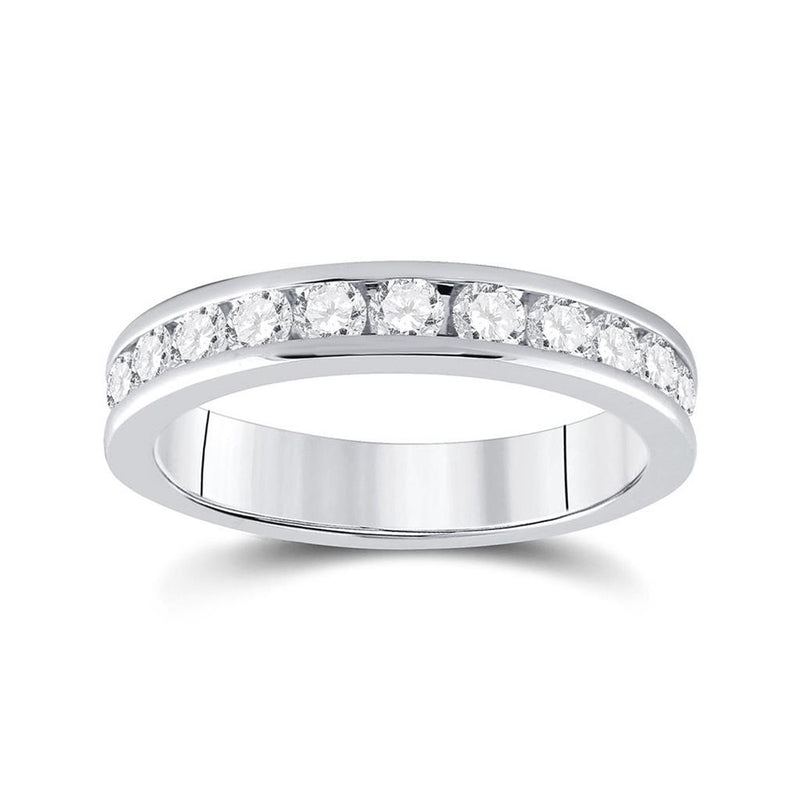 14K White Gold Round Diamond Bridal Ring - 3/4 Carat Total Diamond Weight