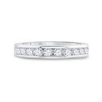 14K White Gold Round Diamond Bridal Ring - 3/4 Carat Total Diamond Weight