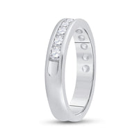 14K White Gold Round Diamond Bridal Ring - 3/4 Carat Total Diamond Weight
