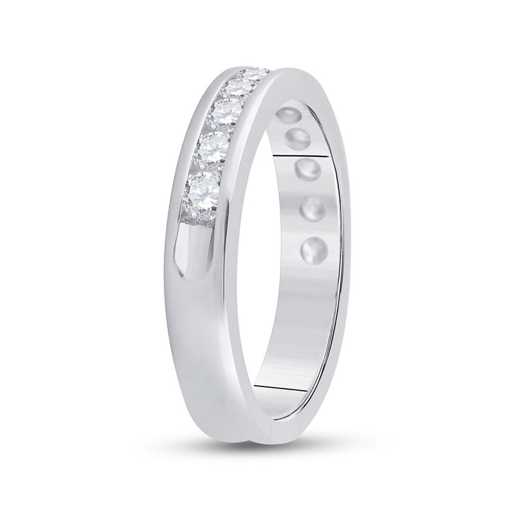 14K White Gold Round Diamond Bridal Ring - 3/4 Carat Total Diamond Weight