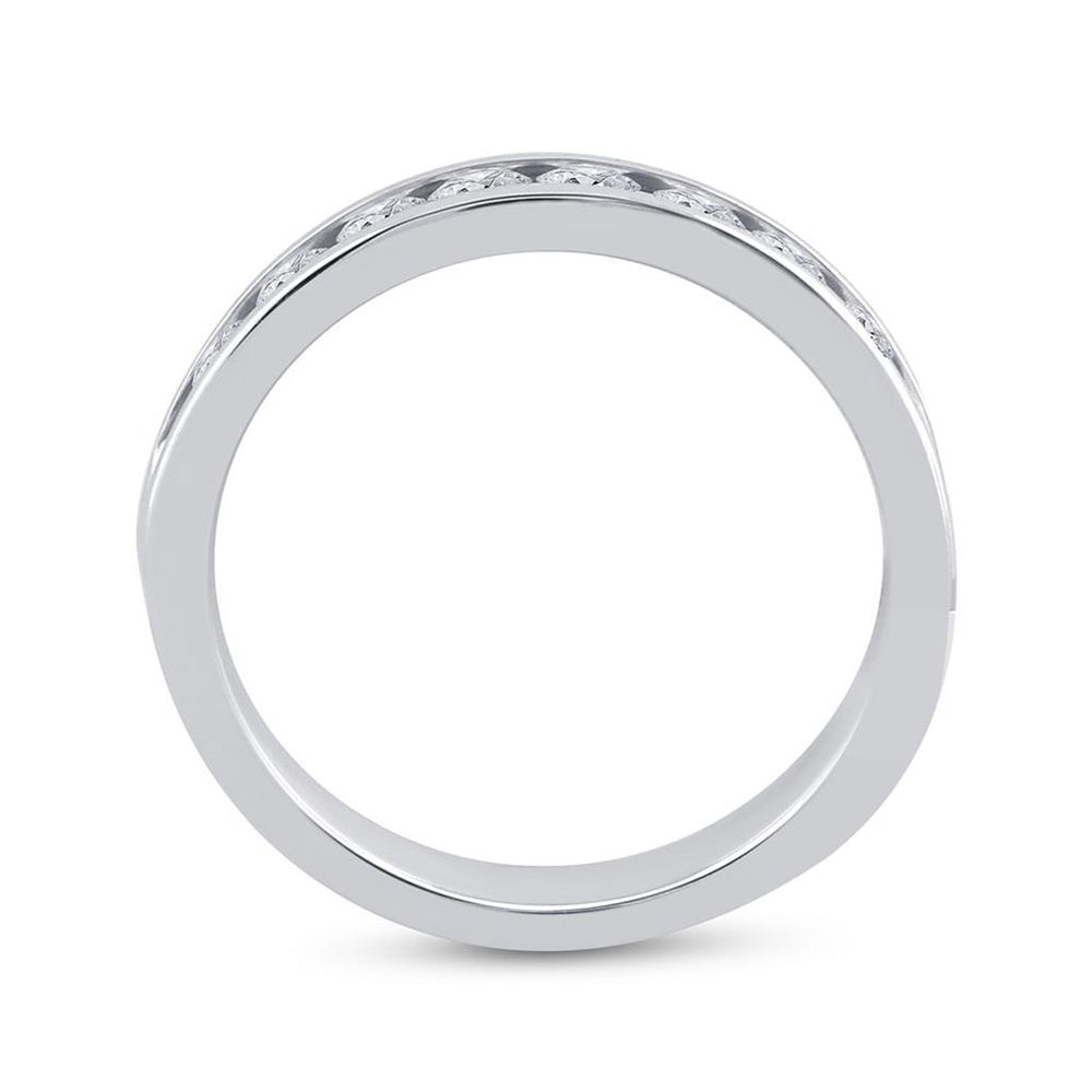 14K White Gold Round Diamond Bridal Ring - 3/4 Carat Total Diamond Weight