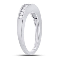 14K White Gold Round Diamond Bridal Ring Set - 1/4 Carat Total Diamond Weight