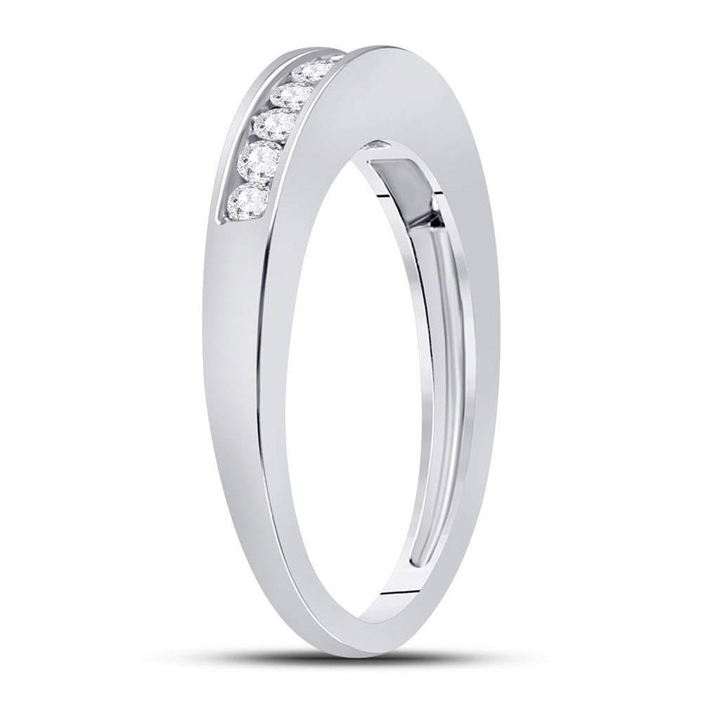 14K White Gold Round Diamond Bridal Ring Set - 1/4 Carat Total Diamond Weight