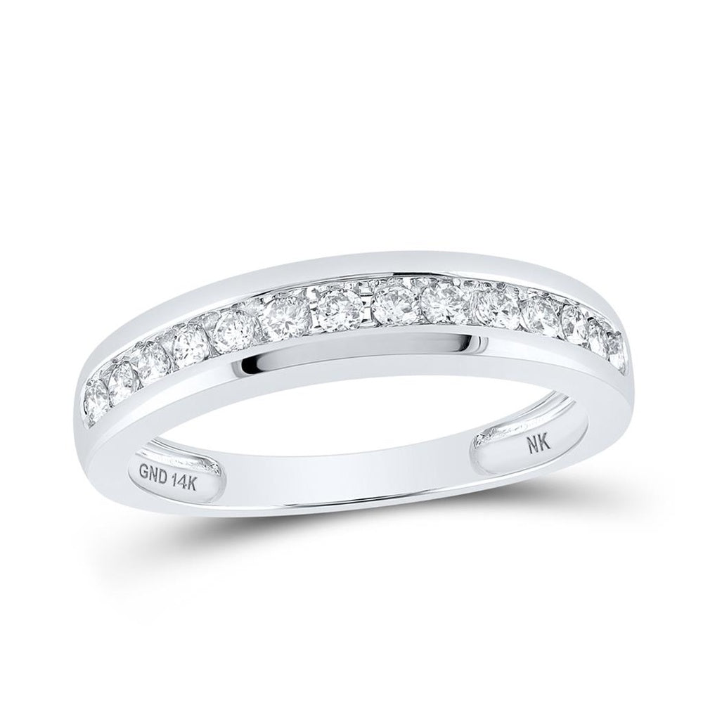 14K White Gold Round Diamond Bridal Ring Set - 1 and 1/2 Carat Total Diamond Weight