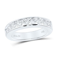 14K White Gold Round Diamond Bridal Ring Set - 1 Carat Total Diamond Weight