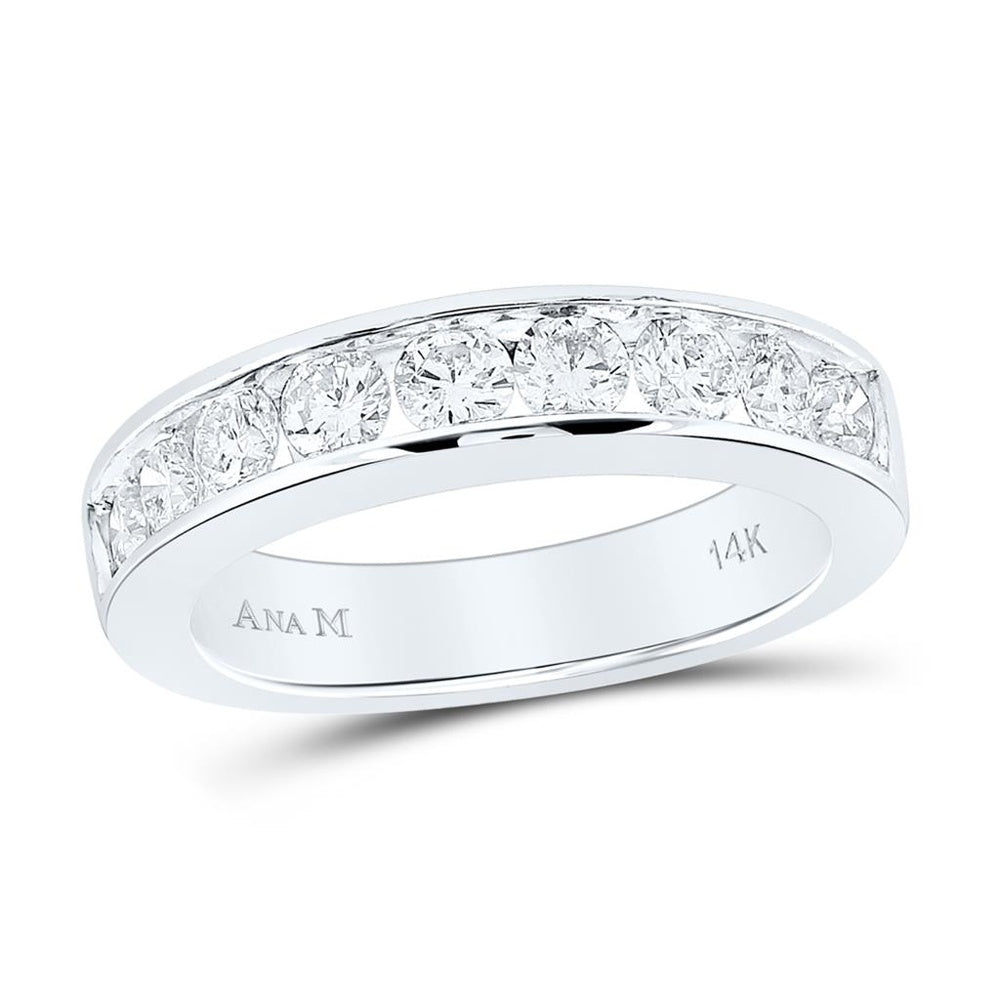 14K White Gold Round Diamond Bridal Ring Set - 1 Carat Total Diamond Weight
