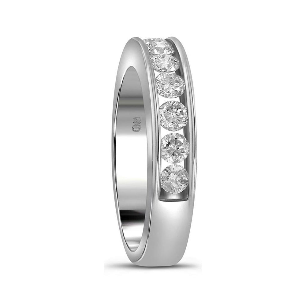 14K White Gold Round Diamond Bridal Ring Set - 1 Carat Total Diamond Weight