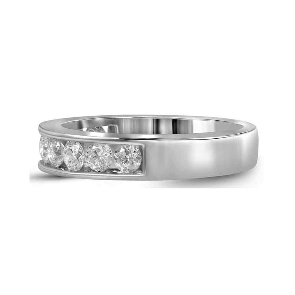 14K White Gold Round Diamond Bridal Ring Set - 1 Carat Total Diamond Weight