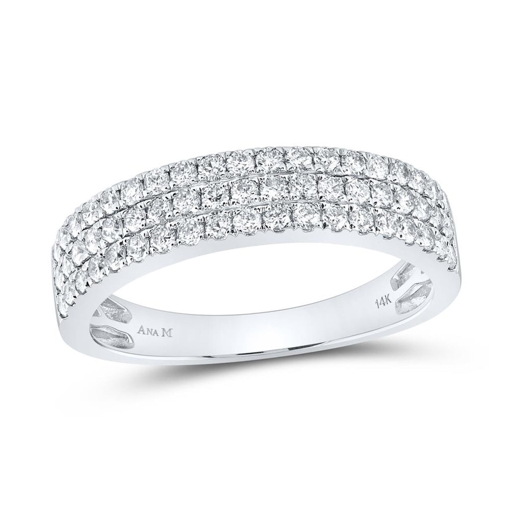 14K White Gold Round Diamond Bridal Ring Set - 2 and 1/3 Carat Total Diamond Weight