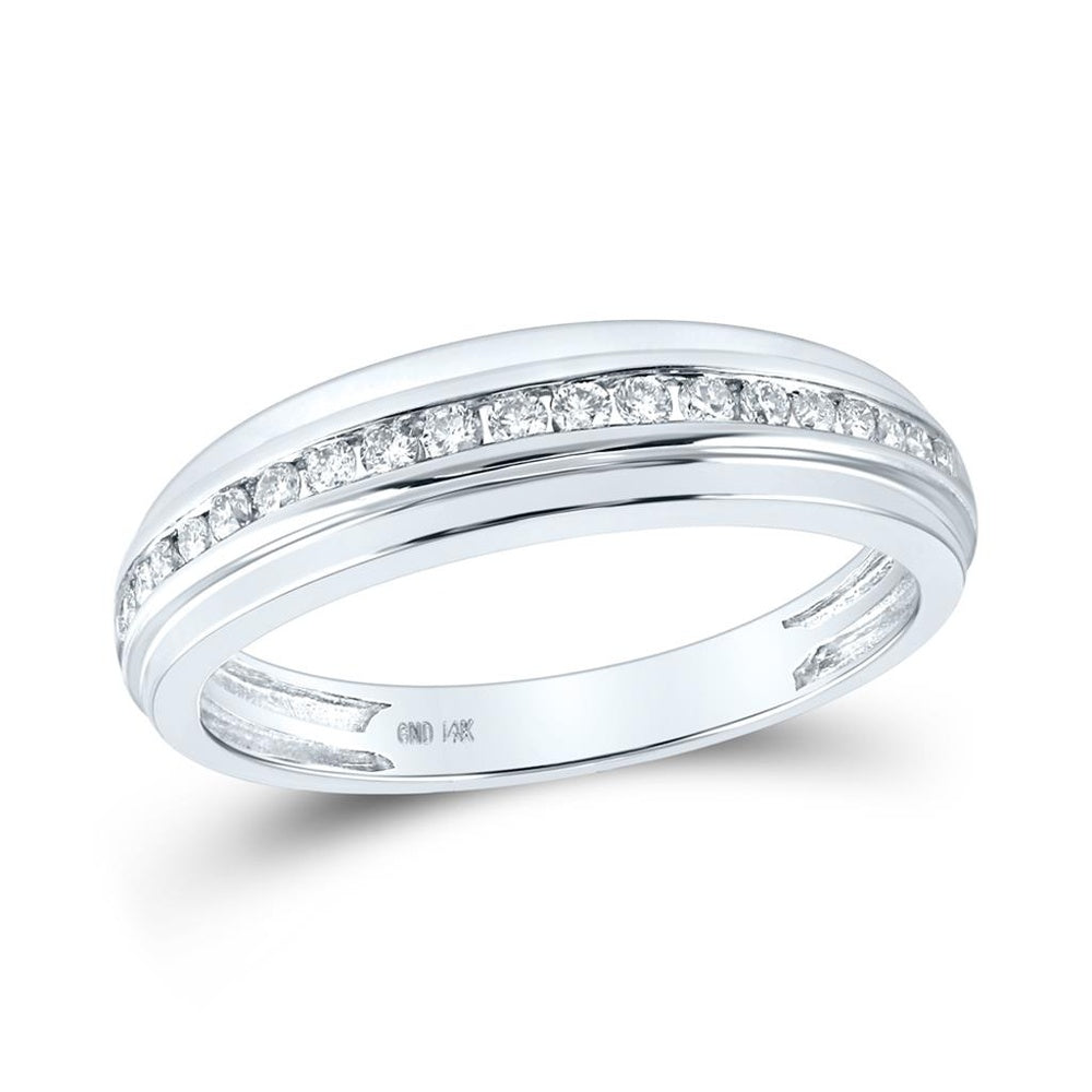 14K White Gold Round Diamond Bridal Ring Set - 7/8 Carat Total Diamond Weight