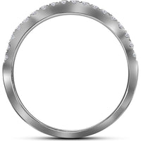 14K White Gold Round Diamond Bridal Wedding Ring Set with Pave-Set Round Diamonds - 1 Carat Total Diamond Weight