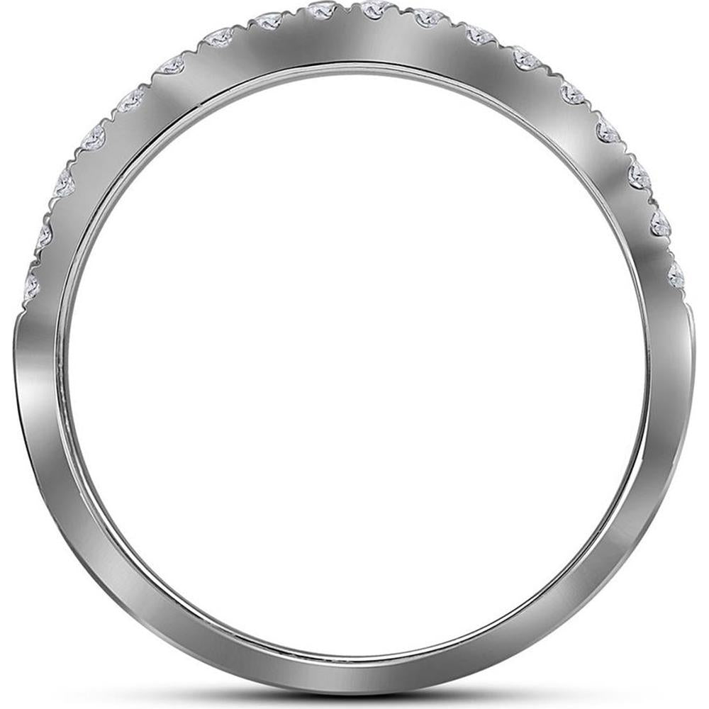 14K White Gold Round Diamond Bridal Wedding Ring Set with Pave-Set Round Diamonds - 1 Carat Total Diamond Weight