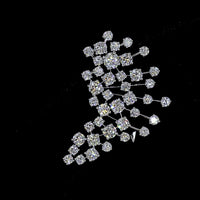 14K White Gold Round Diamond Crawler Earrings with Prong-Set Lab Grown Diamonds - 4.00 Carat Total Weight, E-F Color VS1 Clarity - Covaloro Fine Jewelry