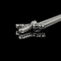 14K White Gold Round Diamond Cross Pendant with 11 Brilliant Cut Lab Grown Diamonds - 0.94 Carat Total Weight - Covaloro Fine Jewelry
