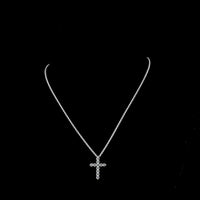 14K White Gold Round Diamond Cross Pendant with 11 Brilliant Cut Lab Grown Diamonds - 0.94 Carat Total Weight - Covaloro Fine Jewelry