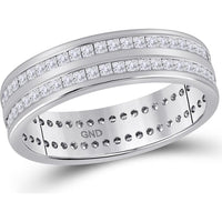 14K White Gold Round Diamond Eternity Band - 1 Carat Total Diamond Weight