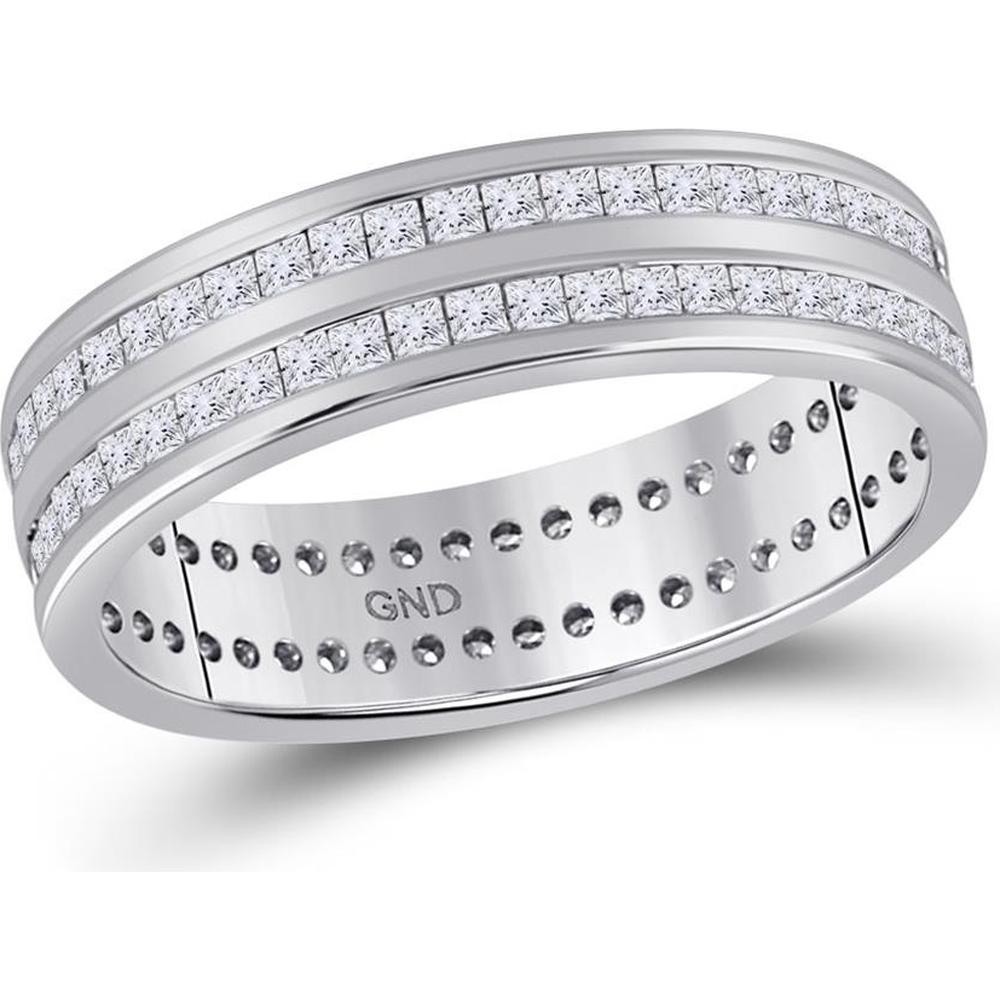 14K White Gold Round Diamond Eternity Band - 1 Carat Total Diamond Weight