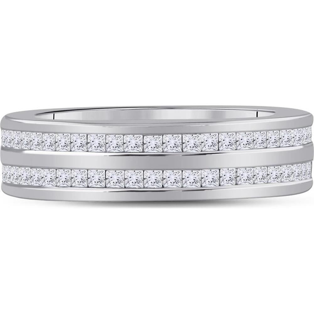 14K White Gold Round Diamond Eternity Band - 1 Carat Total Diamond Weight