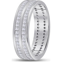 14K White Gold Round Diamond Eternity Band - 1 Carat Total Diamond Weight