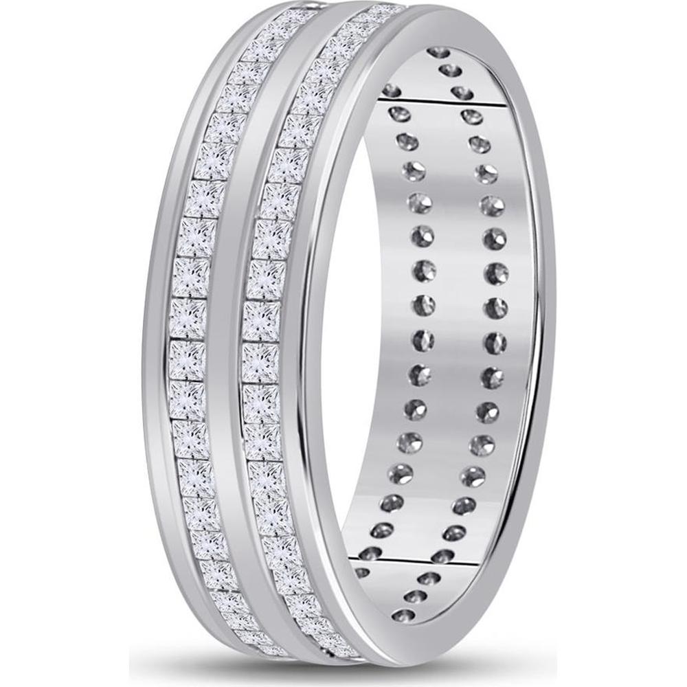 14K White Gold Round Diamond Eternity Band - 1 Carat Total Diamond Weight