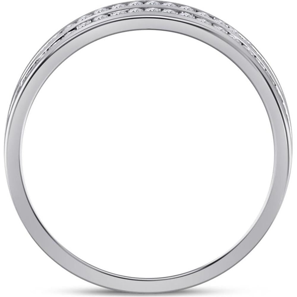 14K White Gold Round Diamond Eternity Band - 1 Carat Total Diamond Weight