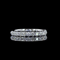 14K White Gold Round Diamond Eternity Band with Micro Pavé Setting - 0.72 Carat Total Weight, E-F Color VS Clarity Lab Grown Diamonds - Covaloro Fine Jewelry