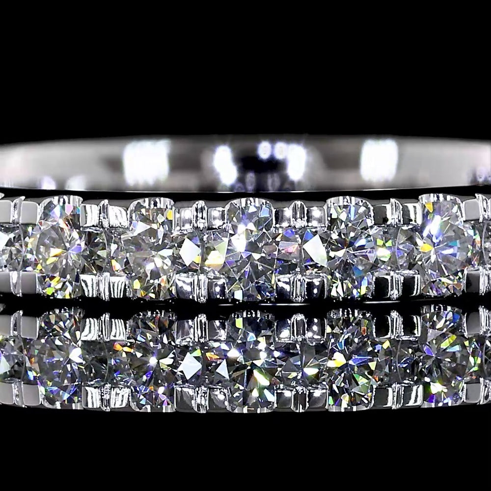 14K White Gold Round Diamond Eternity Band with Micro Pavé Setting - 0.72 Carat Total Weight, E-F Color VS Clarity Lab Grown Diamonds - Covaloro Fine Jewelry