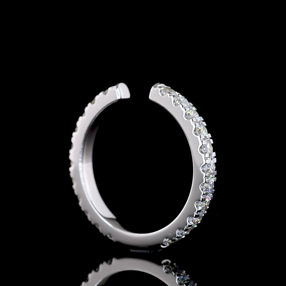 14K White Gold Round Diamond Eternity Band with Micro Pavé Setting - 0.72 Carat Total Weight, E-F Color VS Clarity Lab Grown Diamonds - Covaloro Fine Jewelry