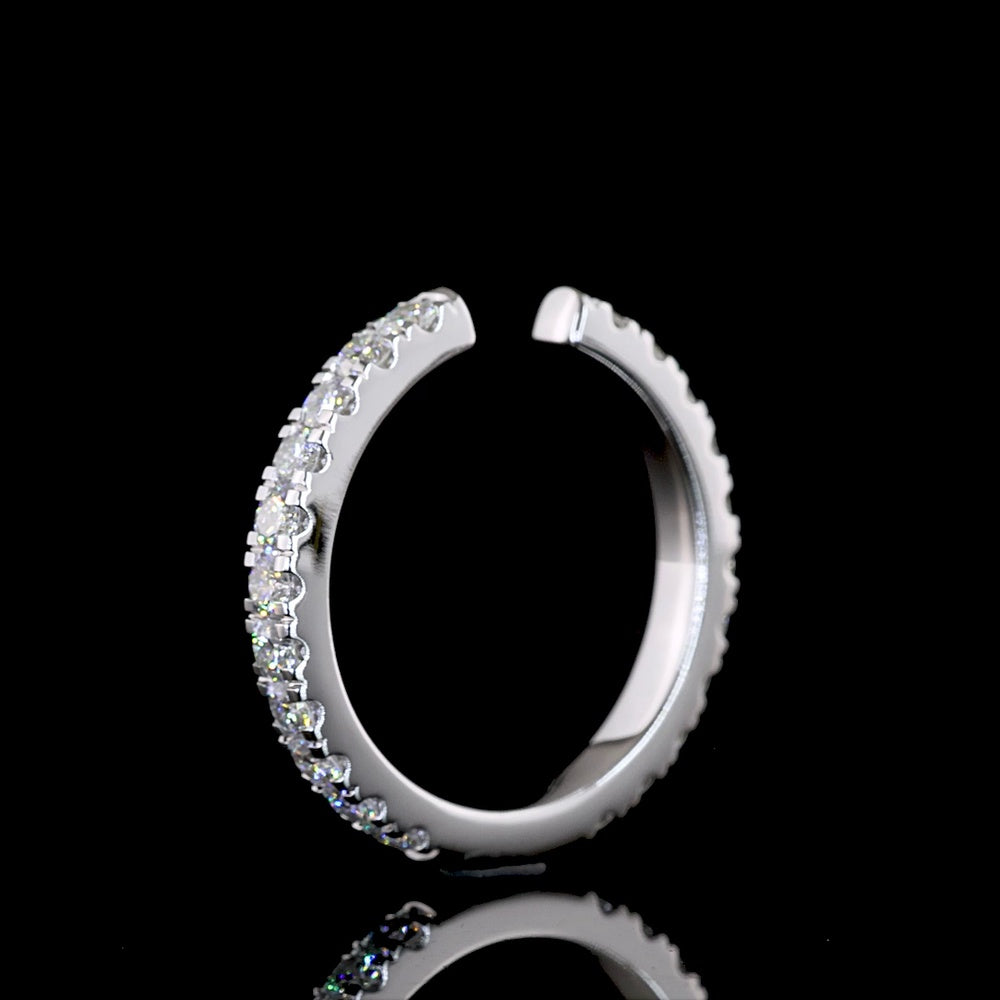 14K White Gold Round Diamond Eternity Band with Micro Pavé Setting - 0.72 Carat Total Weight, E-F Color VS Clarity Lab Grown Diamonds - Covaloro Fine Jewelry