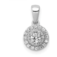 14K White Gold Round Diamond Halo Cluster Pendant - 0.23 Carat Total Diamond Weight by Monteluci Fine Jewelry